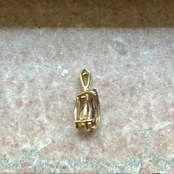 Smoky Topaz 10k Gold Pendant - Picture 11 of 11
